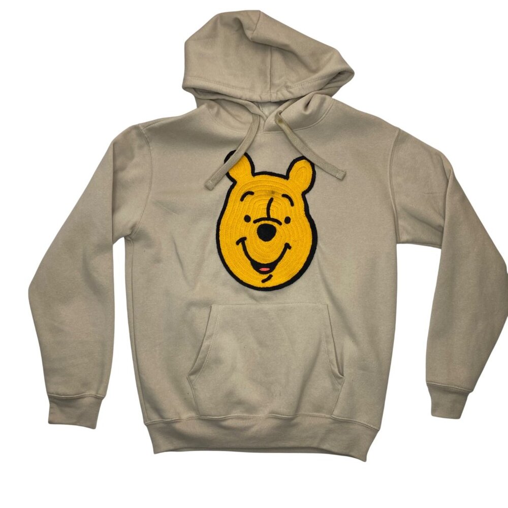 Disney Winnie the Pooh Beige Embroidered Soft Pullover Hoodie Women's Small-Flaw